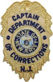 NEW JERSEY (NJ) DEPARTMENT OF CORRECTIONS CAPTAIN'S OLD BADGE PATCH.